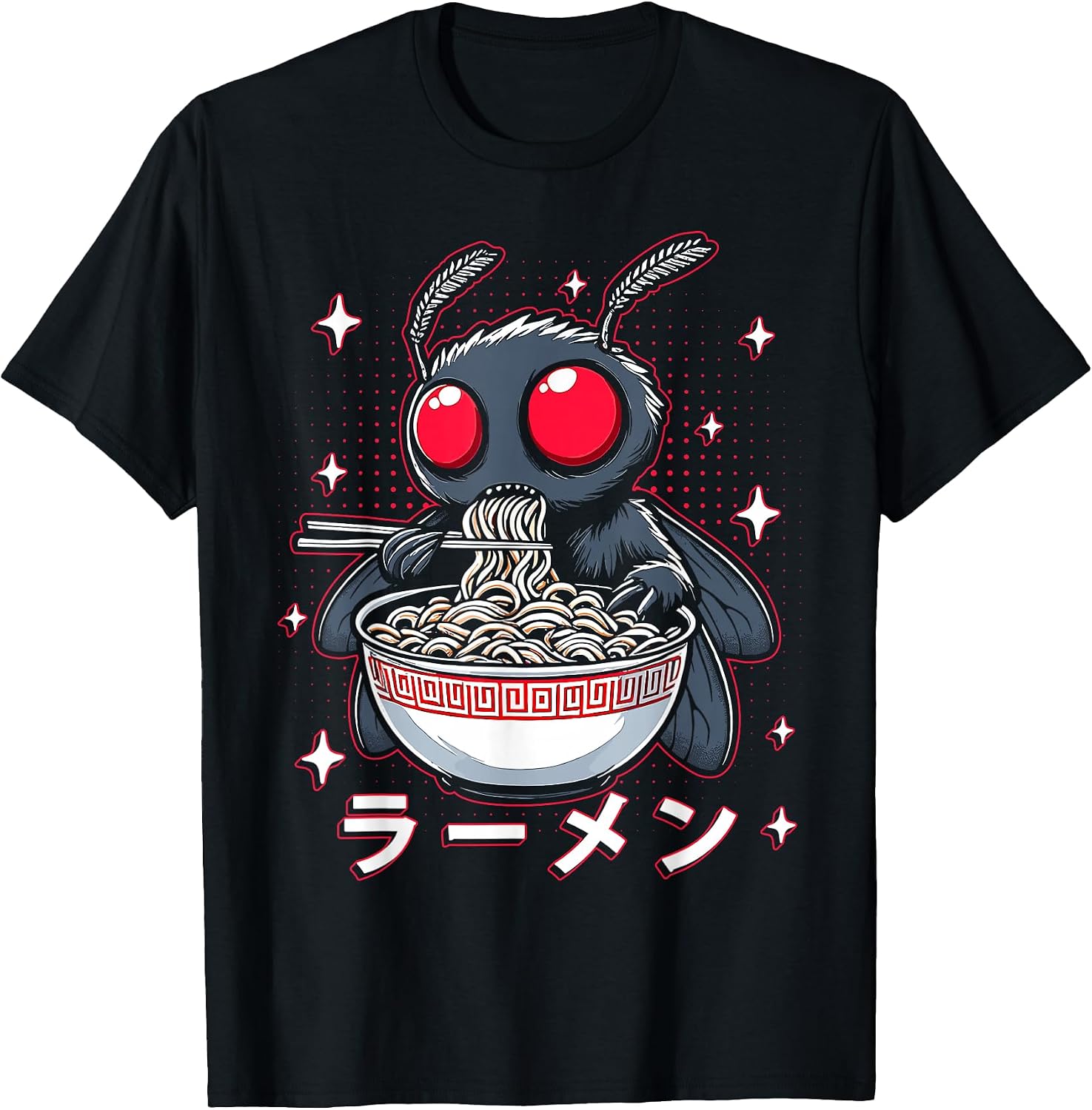 Japanese Otaku Anime Mothman Ramen Noodles - Adult & Kids T-Shirts, Sweatshirts & Hoodies apparel design preview 1
