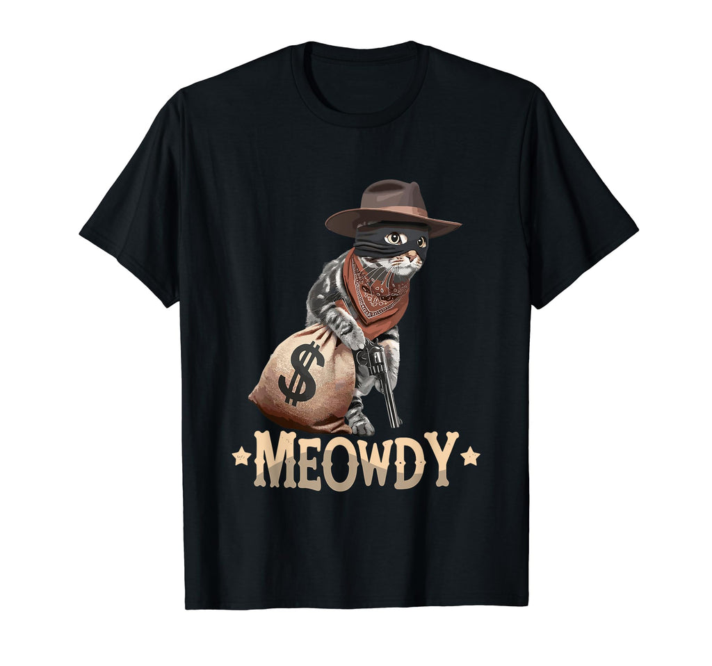 Meowdy Country Cowboy Western Cat T-Shirt - Graphic Print for Adults - T-Shirt, Sweatshirt, Hoodie