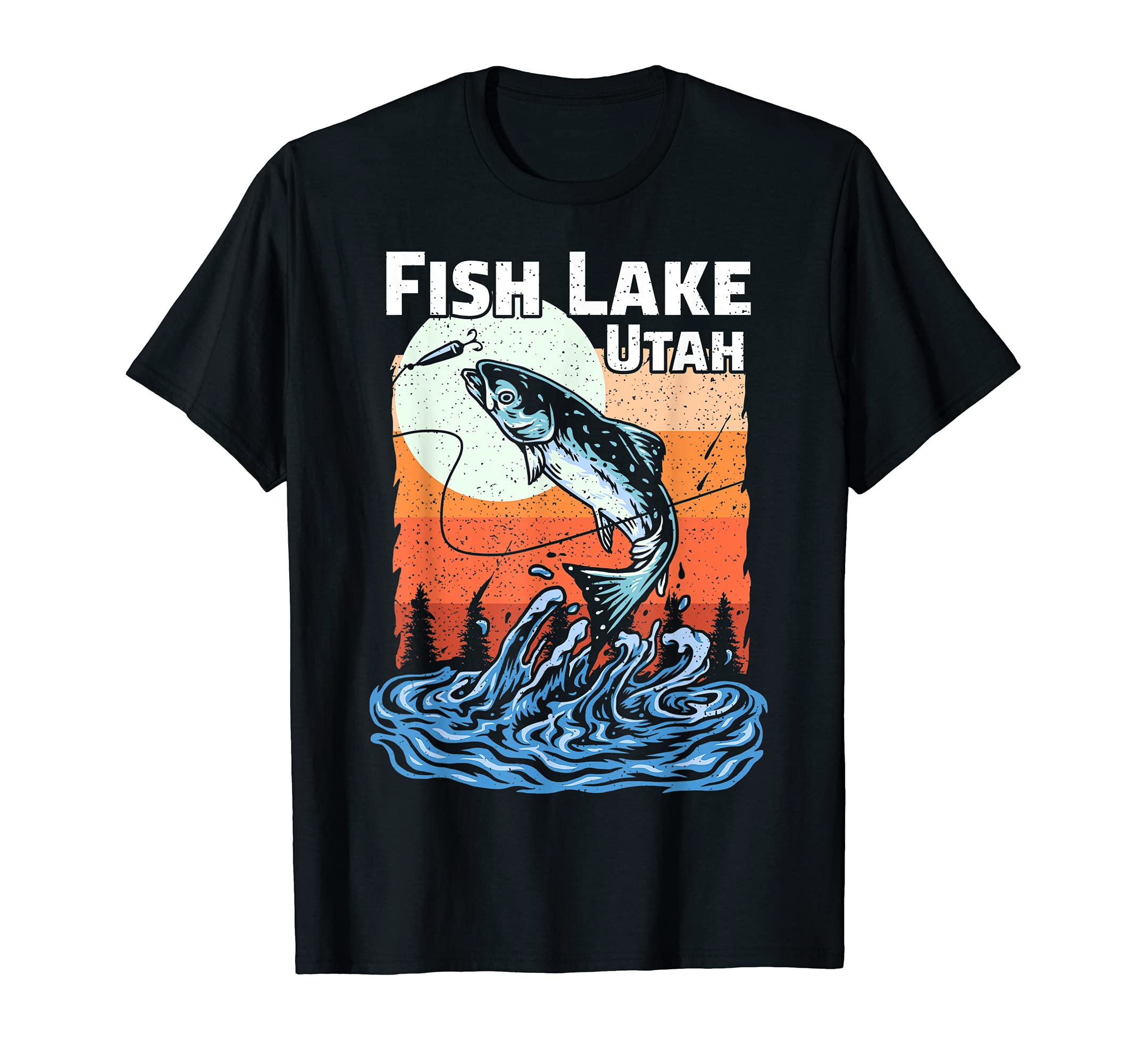 Summer Fishing Sunset Utah Fish Lake T-Shirt - Trendy Graphic Men Women - T-Shirt, Sweatshirt, Hoodie
