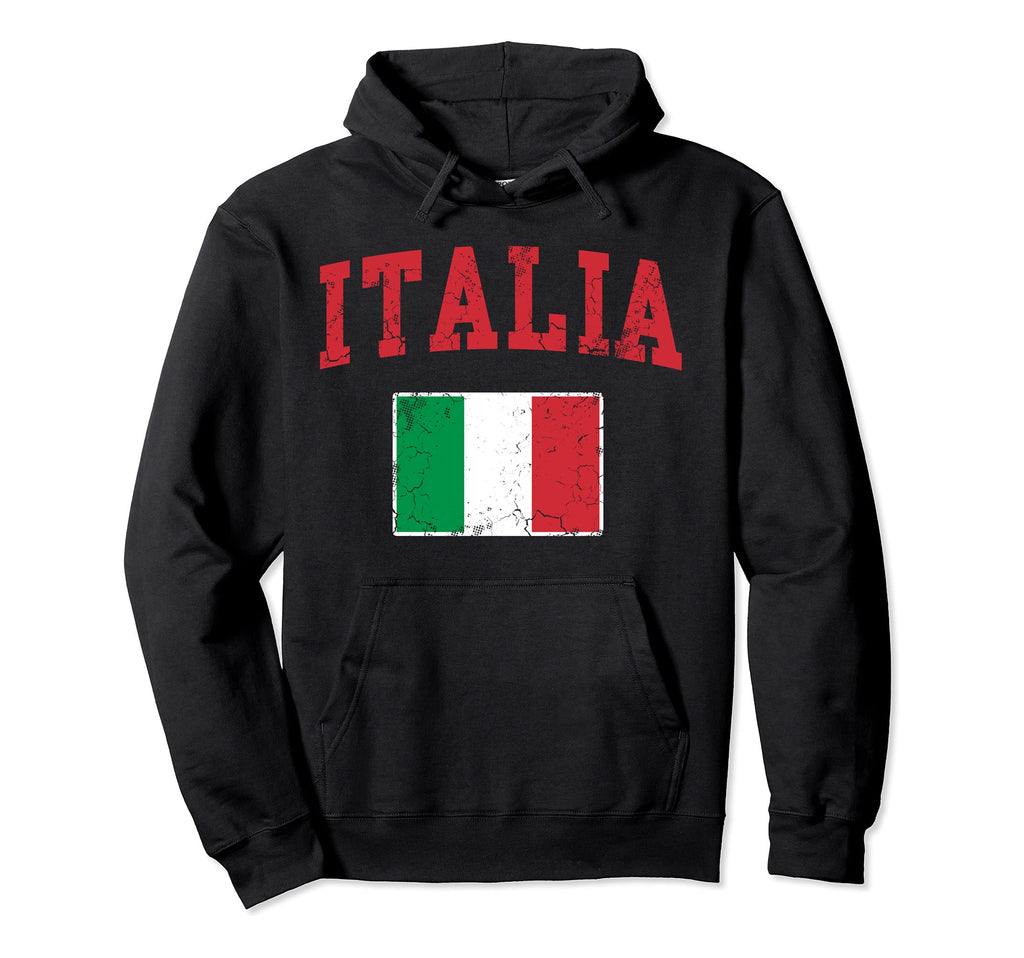 Italia Italian Flag Italy Distressed Fade Hoodie - Custom Art Print Unisex - T-Shirt, Sweatshirt, Hoodie