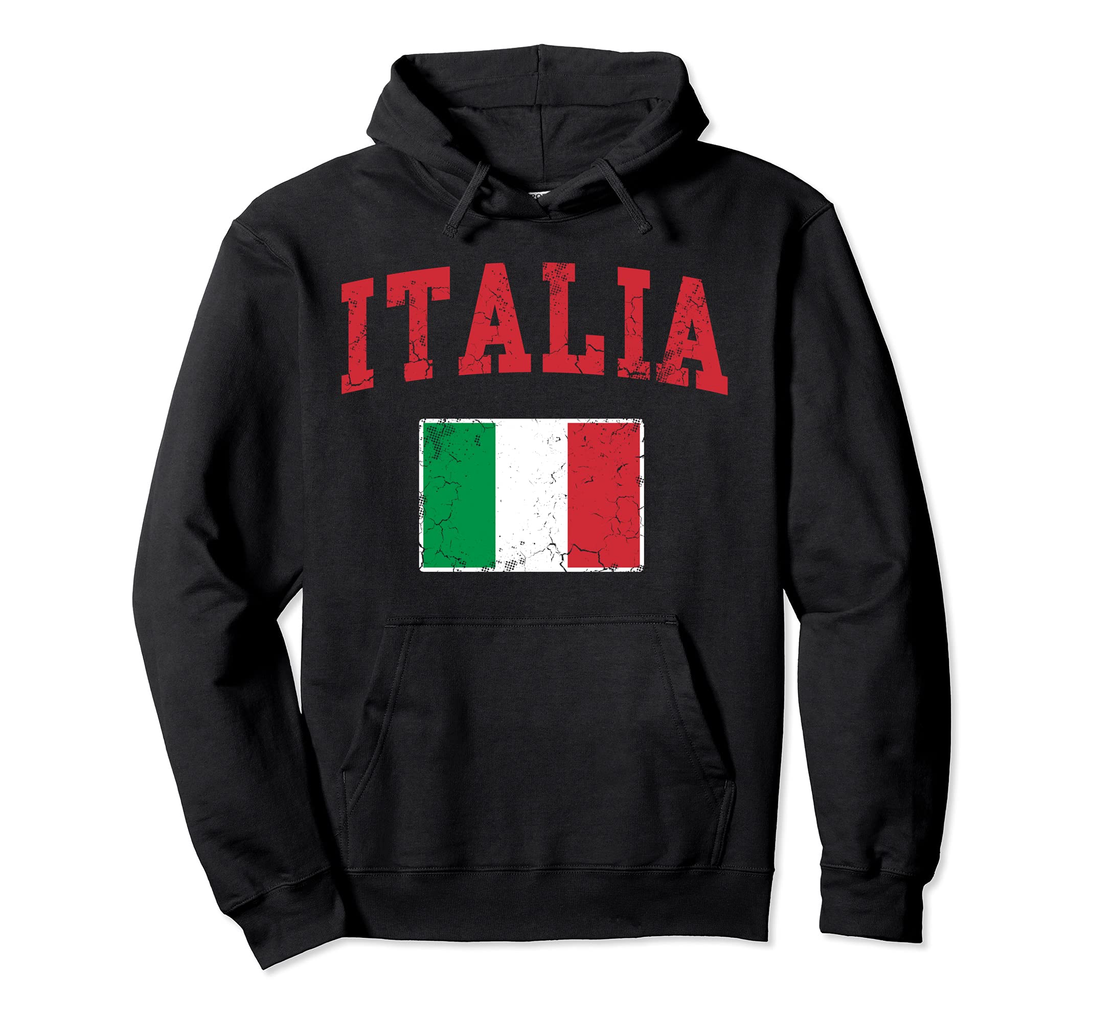Italia Italian Flag Italy Distressed Fade Hoodie - Custom Art Print Unisex - T-Shirt, Sweatshirt, Hoodie