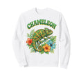 Chameleon Groovy Floral Chameleon Sweatshirt - Minimalist Print Men Women - T-Shirt, Sweatshirt, Hoodie