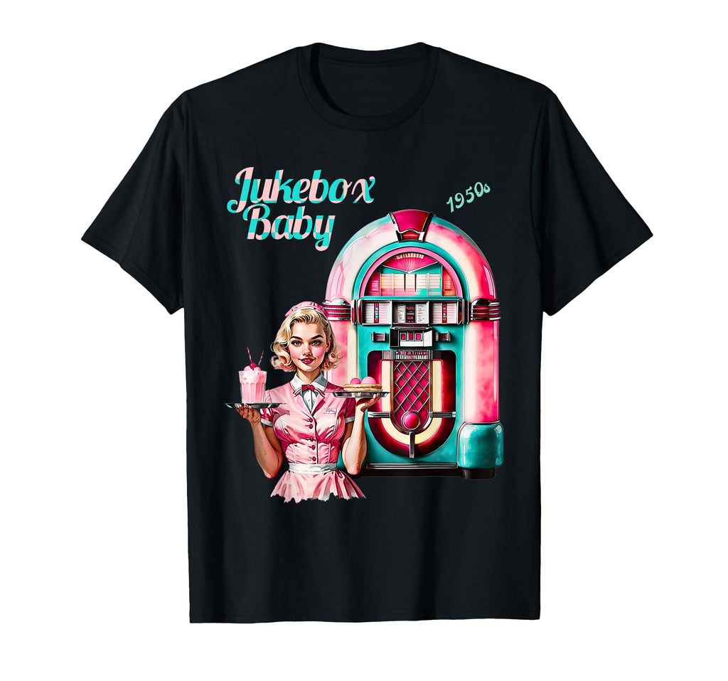 1950S Rock N Roll Diner Jukebox T-Shirt - Custom Art Print for Adults - T-Shirt, Sweatshirt, Hoodie