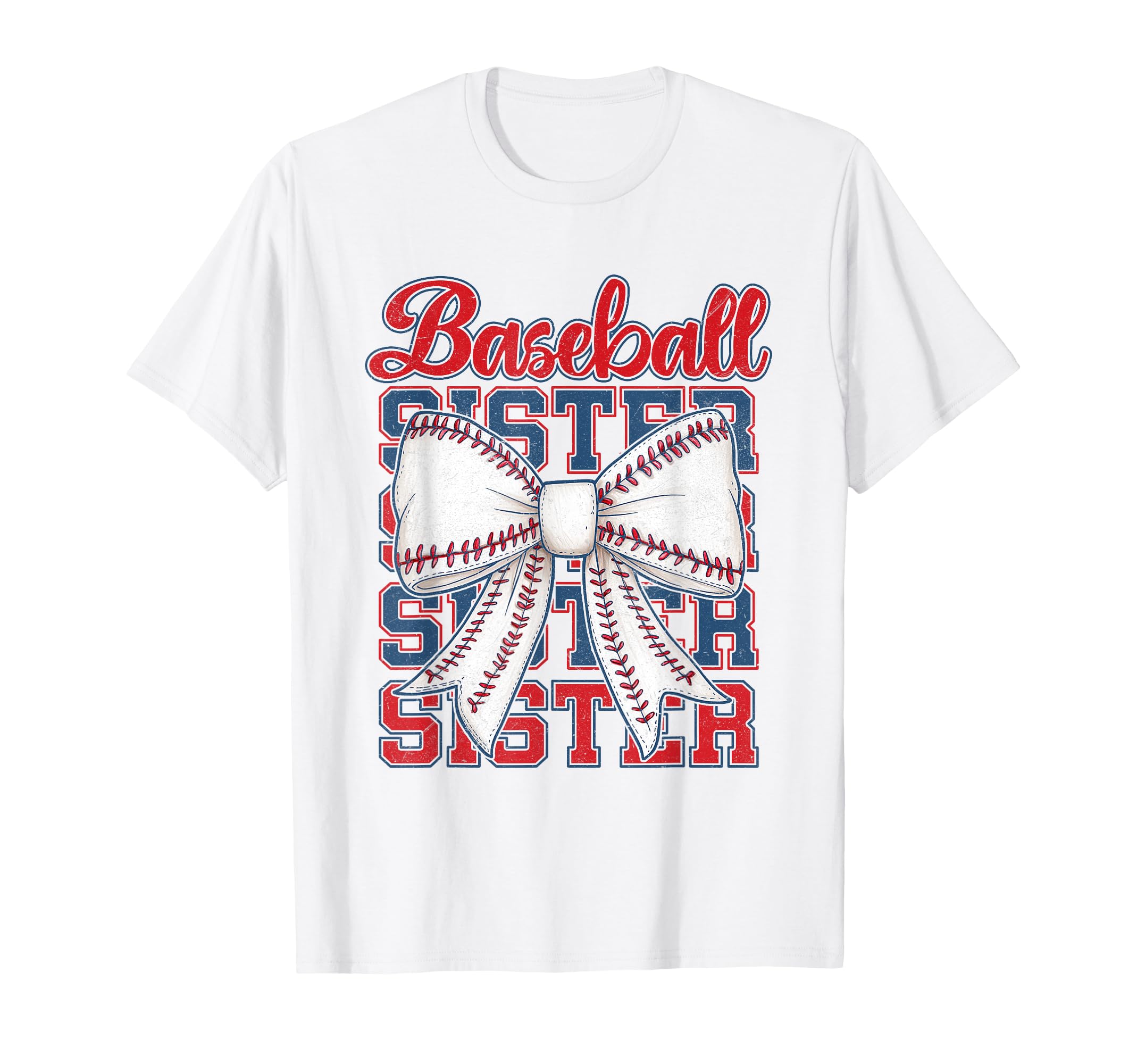 Baseball Sister Coquette Bow Biggest Fan T-Shirt - Custom Art Print Unisex - T-Shirt, Sweatshirt, Hoodie