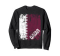 Qatar Flag Distressed Qatar Sweatshirt - Minimalist Print Men Women - T-Shirt, Sweatshirt, Hoodie