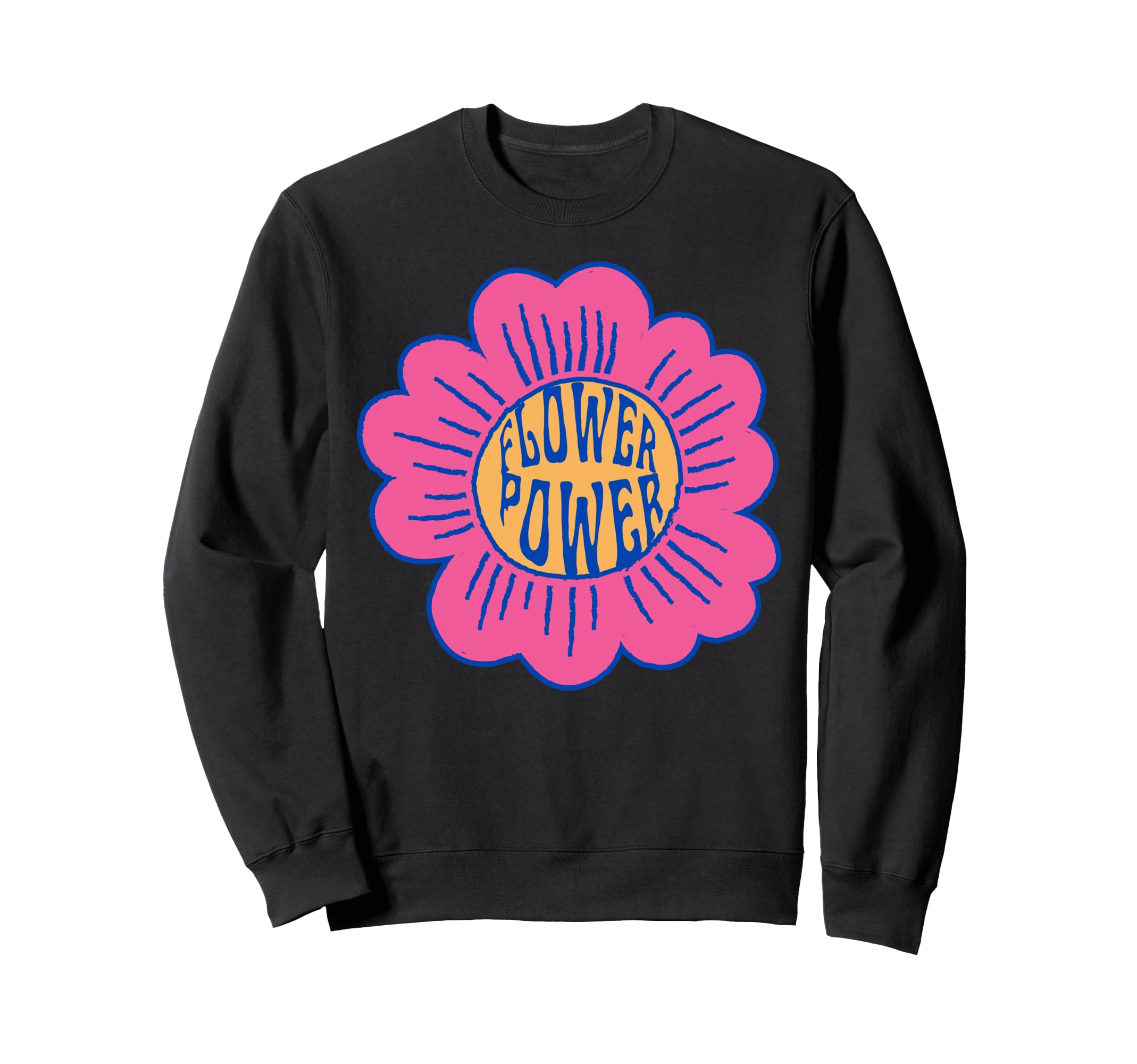 Flower Power 60S 70S Hippie Sweatshirt - Casual Everyday Wear for Adults - T-Shirt, Sweatshirt, Hoodie
