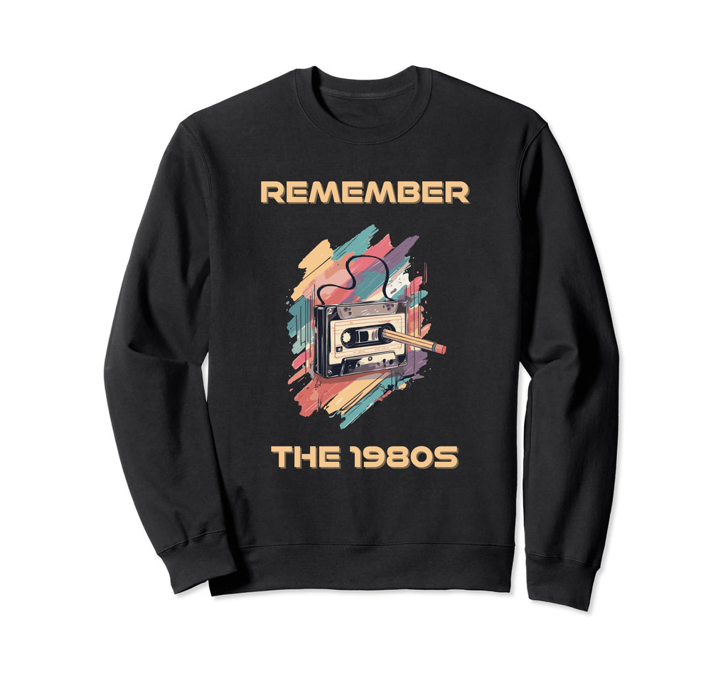 1980S 80S Music Cassette Tape Sweatshirt - Minimalist Print for Adults - T-Shirt, Sweatshirt, Hoodie