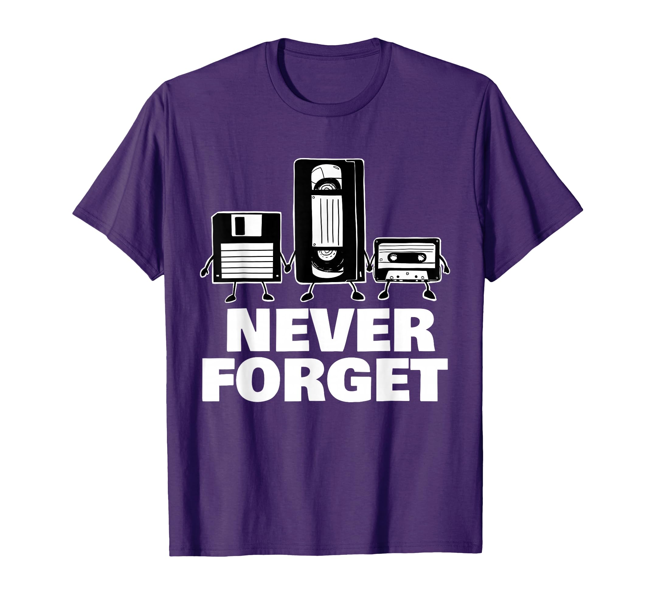 Never Forget Floppy Disk Vhs And T-Shirt - Minimalist Print Unisex - T-Shirt, Sweatshirt, Hoodie