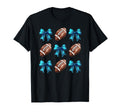 Football Coquette Bow Cheer Mom Blue T-Shirt - Aesthetic Graphic Unisex - T-Shirt, Sweatshirt, Hoodie