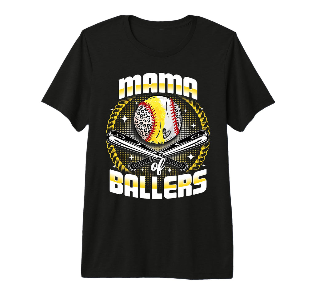 Baseball Softball Mama Ballers Mothers T-Shirt - Unique Graphic Men Women - T-Shirt, Sweatshirt, Hoodie