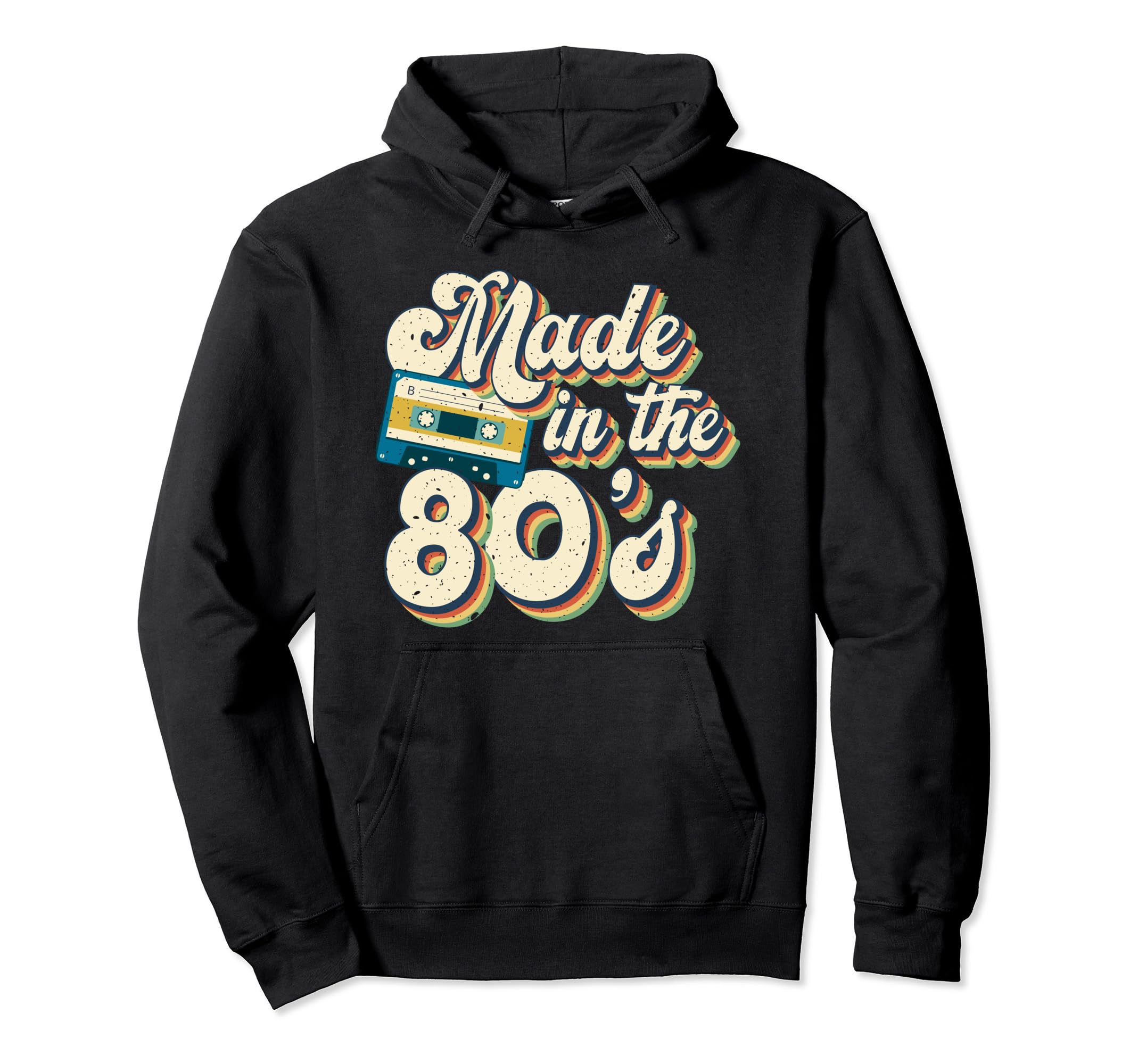 80S Eighties Cassette Tape Boombox Hoodie - Novelty Apparel for Adults - T-Shirt, Sweatshirt, Hoodie