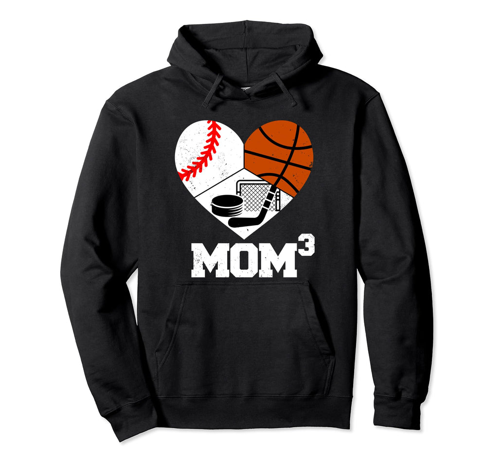 Mom Cubed Mom3 Mom Three Baseball Hoodie - Custom Art Print for Adults - T-Shirt, Sweatshirt, Hoodie