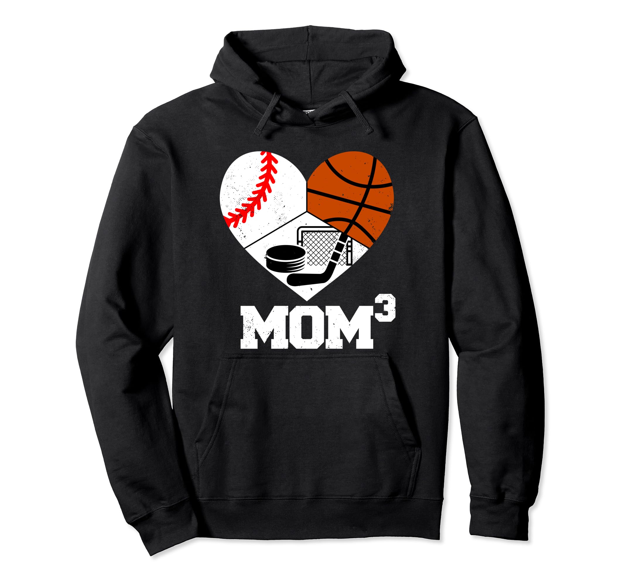 Mom Cubed Mom3 Mom Three Baseball Hoodie - Custom Art Print for Adults - T-Shirt, Sweatshirt, Hoodie