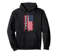 American Baseball Usa Flag Hoodie - Casual Everyday Wear Unisex - T-Shirt, Sweatshirt, Hoodie