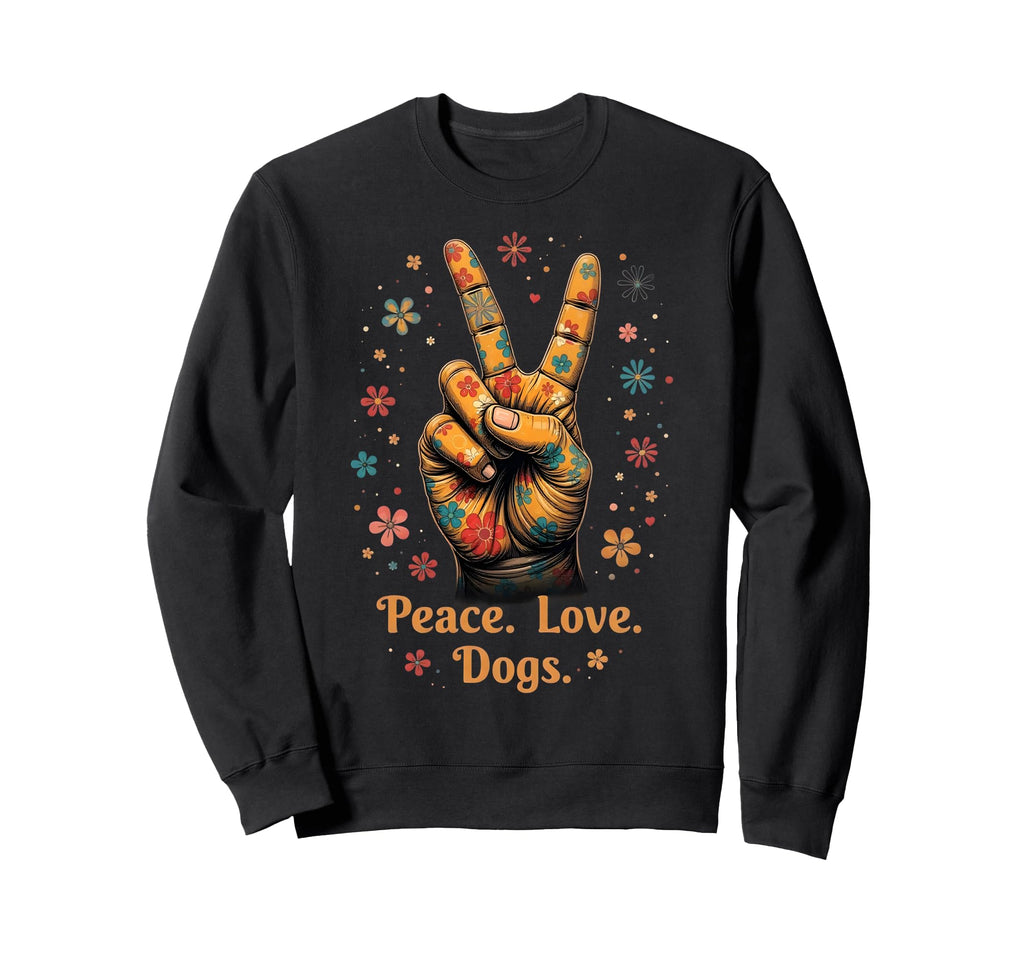 Groovy Dog Lover Flower Power Peace Sweatshirt - Novelty Apparel Men Women - T-Shirt, Sweatshirt, Hoodie
