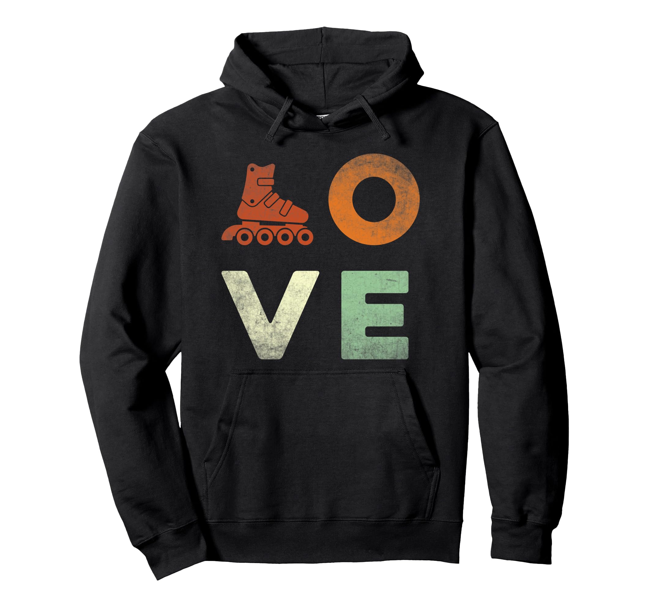 Word Love Rollerskates Skating Hoodie - Graphic Print Unisex - T-Shirt, Sweatshirt, Hoodie