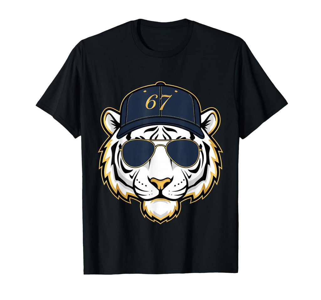 Tiger 67 Mascot Sports Team Baseball T-Shirt - Novelty Apparel for Adults - T-Shirt, Sweatshirt, Hoodie