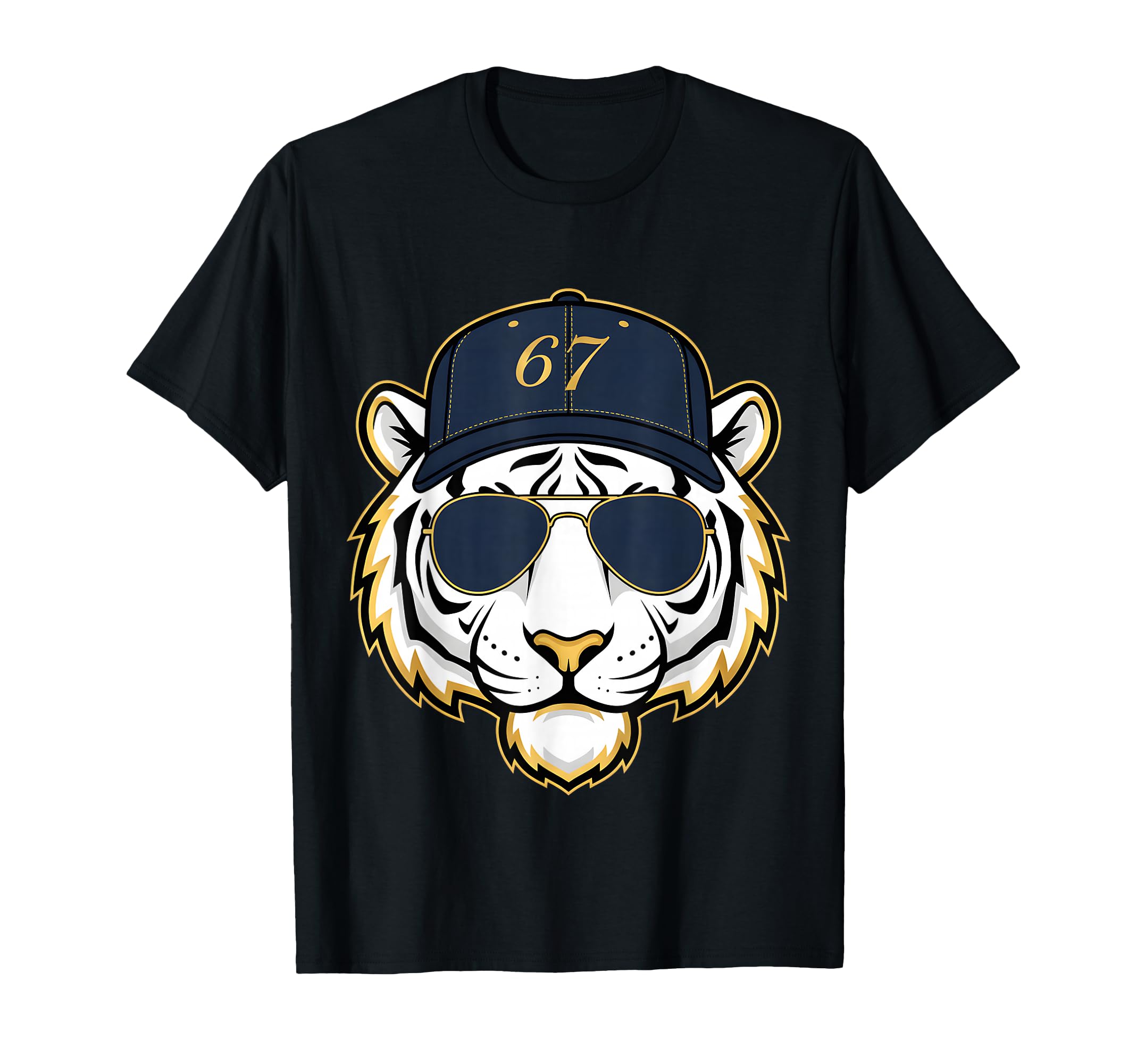Tiger 67 Mascot Sports Team Baseball T-Shirt - Novelty Apparel for Adults - T-Shirt, Sweatshirt, Hoodie