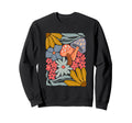 Groovy Abstract Flower And Mushroom Sweatshirt - Unique Graphic Unisex - T-Shirt, Sweatshirt, Hoodie