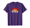 Troy New York Ny 70S Rainbow T-Shirt - Fun Novelty Design for Adults - T-Shirt, Sweatshirt, Hoodie