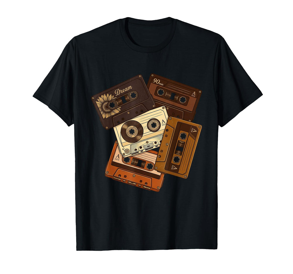 Brown Tape Cassettes Old School Music T-Shirt - Aesthetic Graphic Men Women - T-Shirt, Sweatshirt, Hoodie