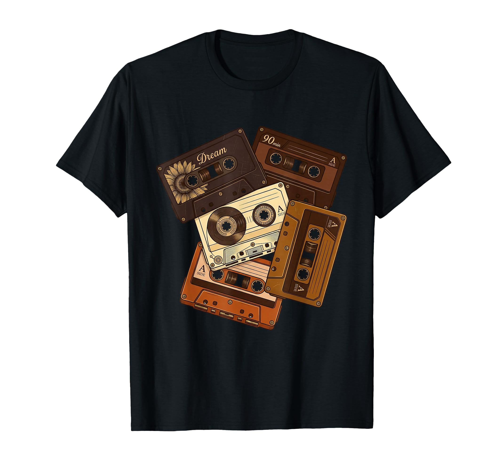 Brown Tape Cassettes Old School Music T-Shirt - Aesthetic Graphic Men Women - T-Shirt, Sweatshirt, Hoodie