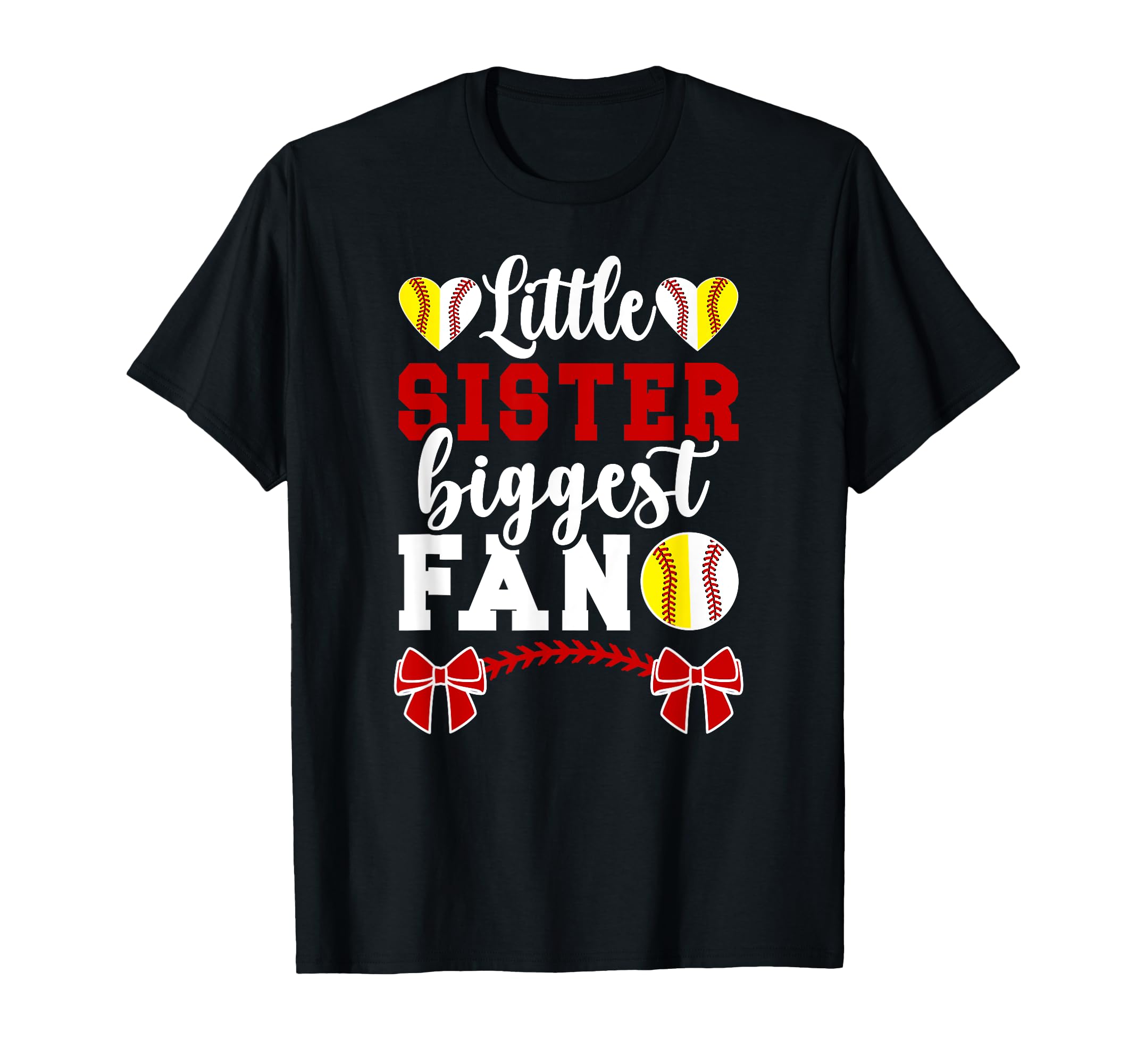 Little Sister Biggest Fan Softball T-Shirt - Custom Art Print for Adults - T-Shirt, Sweatshirt, Hoodie