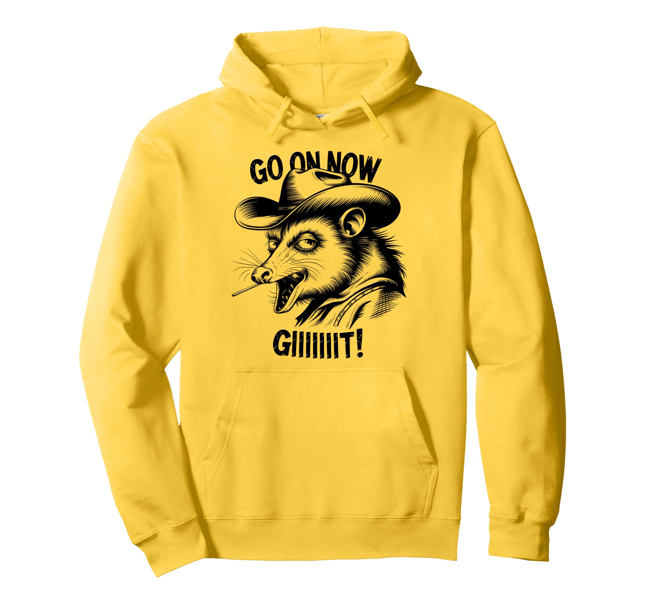 Go Now Git Cowboy Opossum Country Western Hoodie - Streetwear Style Unisex - T-Shirt, Sweatshirt, Hoodie