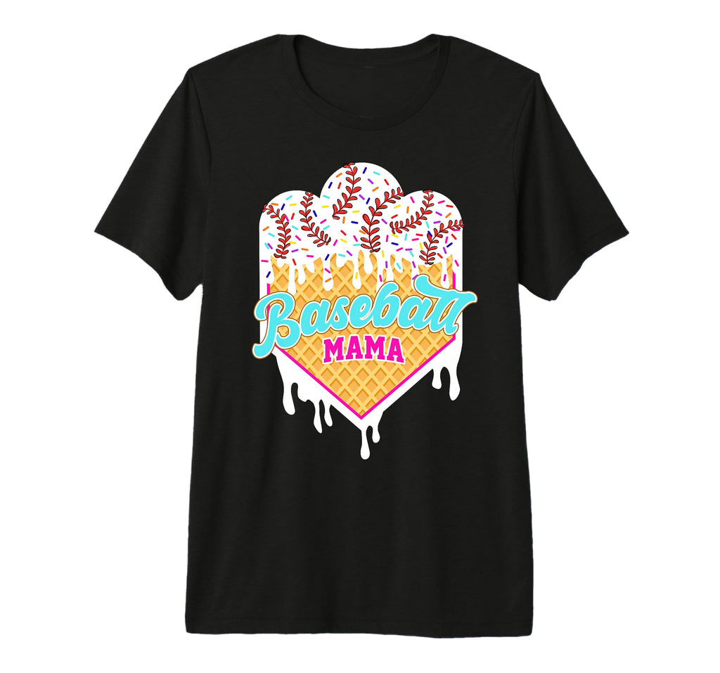 Baseball Ice Cream Drip Mom Sweet T-Shirt - Novelty Apparel Unisex - T-Shirt, Sweatshirt, Hoodie