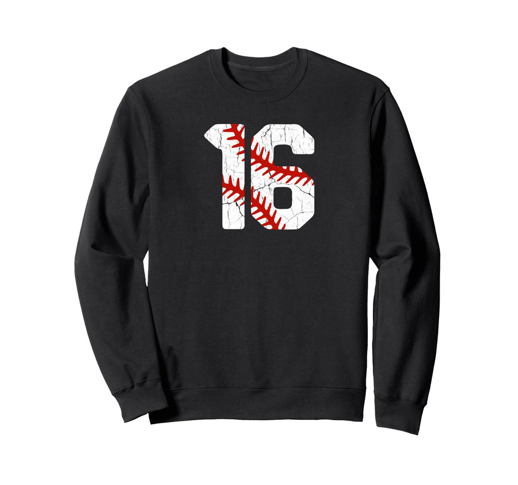 Baseball Player Jersey Number 16 Sweatshirt - Aesthetic Graphic for Adults - T-Shirt, Sweatshirt, Hoodie