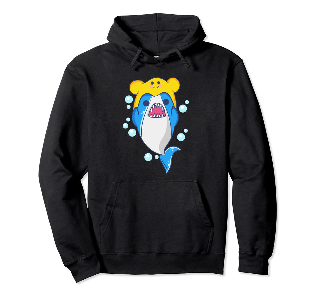 Kawaii Shark Mendaiko Hat Aesthetic Hoodie - Aesthetic Graphic Unisex - T-Shirt, Sweatshirt, Hoodie