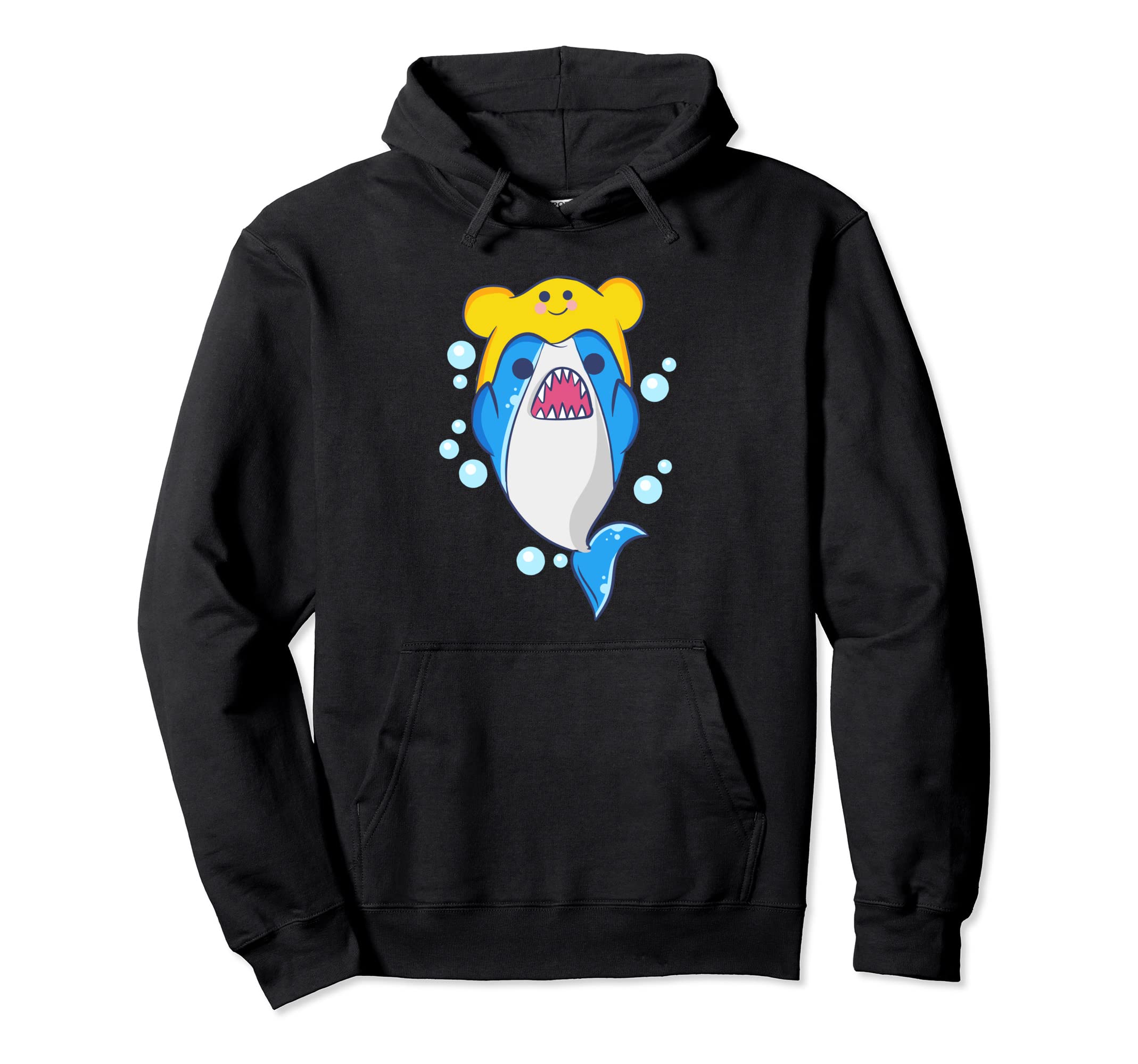 Kawaii Shark Mendaiko Hat Aesthetic Hoodie - Aesthetic Graphic Unisex - T-Shirt, Sweatshirt, Hoodie