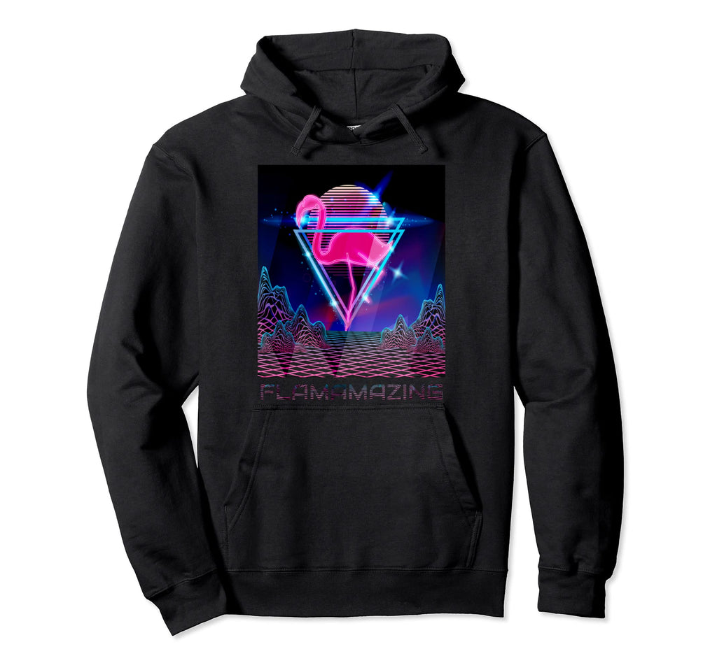 80S Flamingo Bird Vaporwave Sunset Hoodie - Streetwear Style Unisex - T-Shirt, Sweatshirt, Hoodie