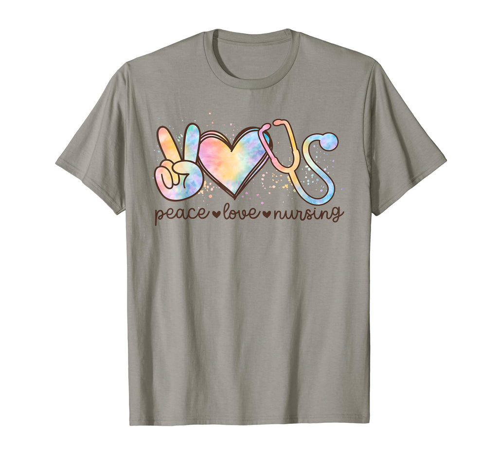 Peace Love Nursing Heart Love Stethoscope T-Shirt - Graphic Print Unisex - T-Shirt, Sweatshirt, Hoodie