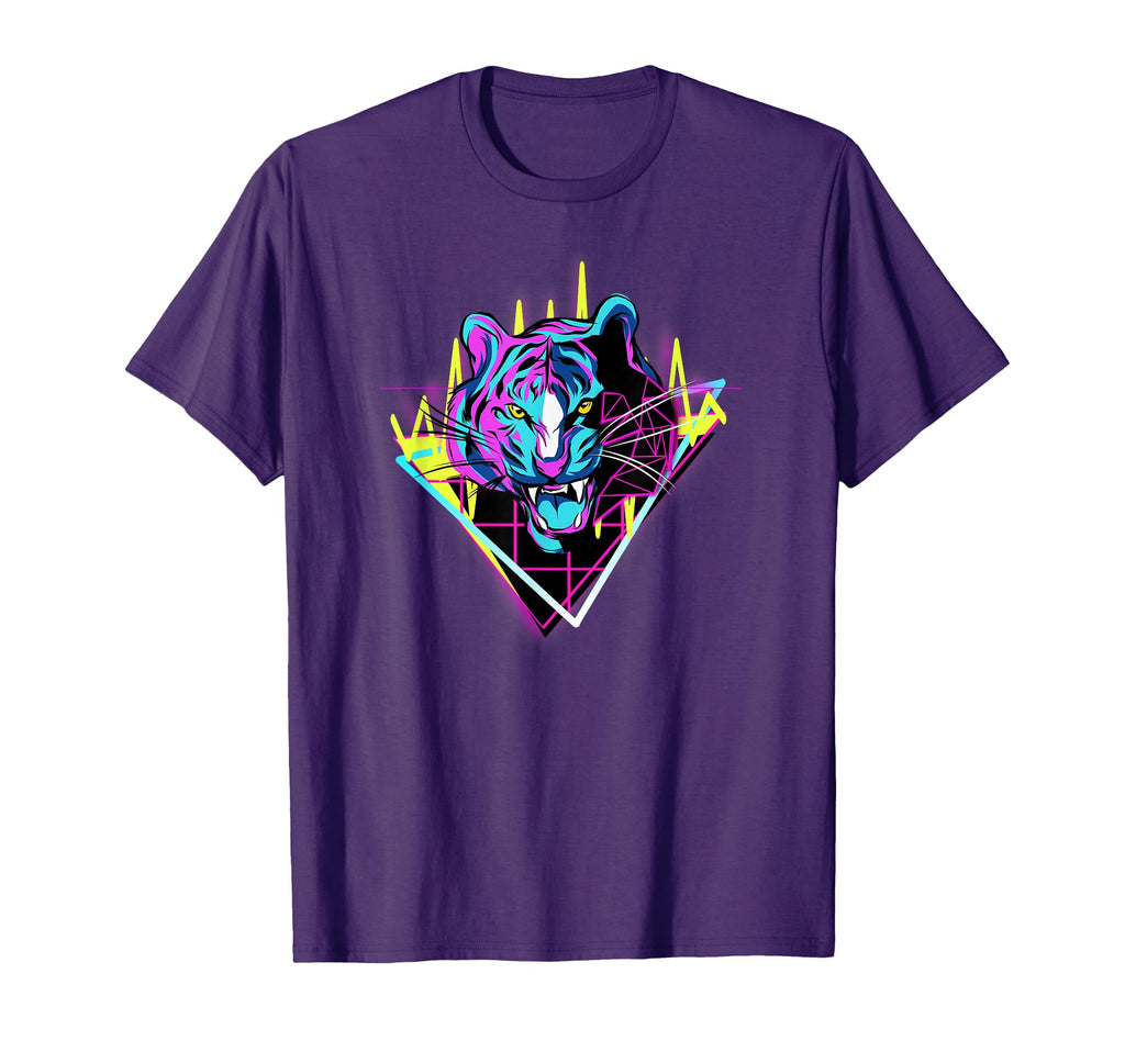 Neon Tiger 80S T-Shirt - Unique Graphic Men Women - T-Shirt, Sweatshirt, Hoodie