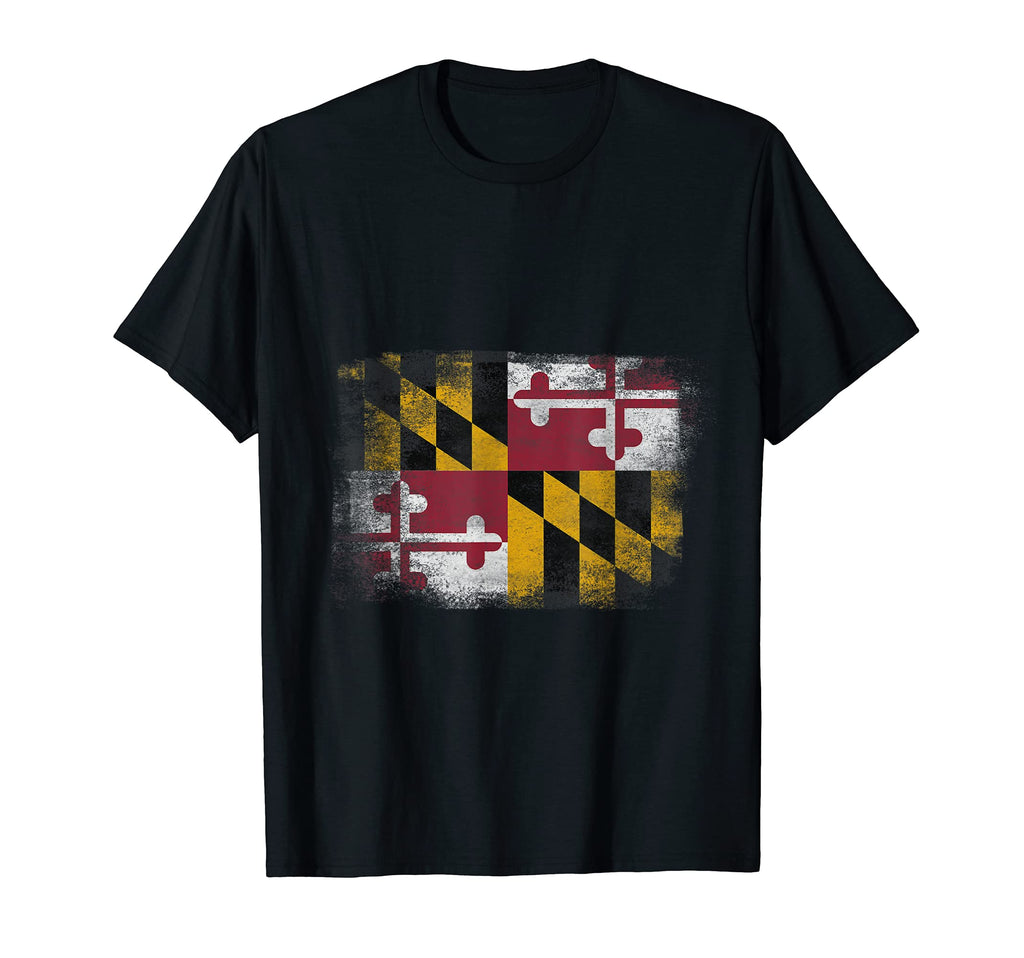Maryland State Flag Distressed T-Shirt - Casual Everyday Wear Unisex - T-Shirt, Sweatshirt, Hoodie