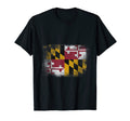 Maryland State Flag Distressed T-Shirt - Casual Everyday Wear Unisex - T-Shirt, Sweatshirt, Hoodie