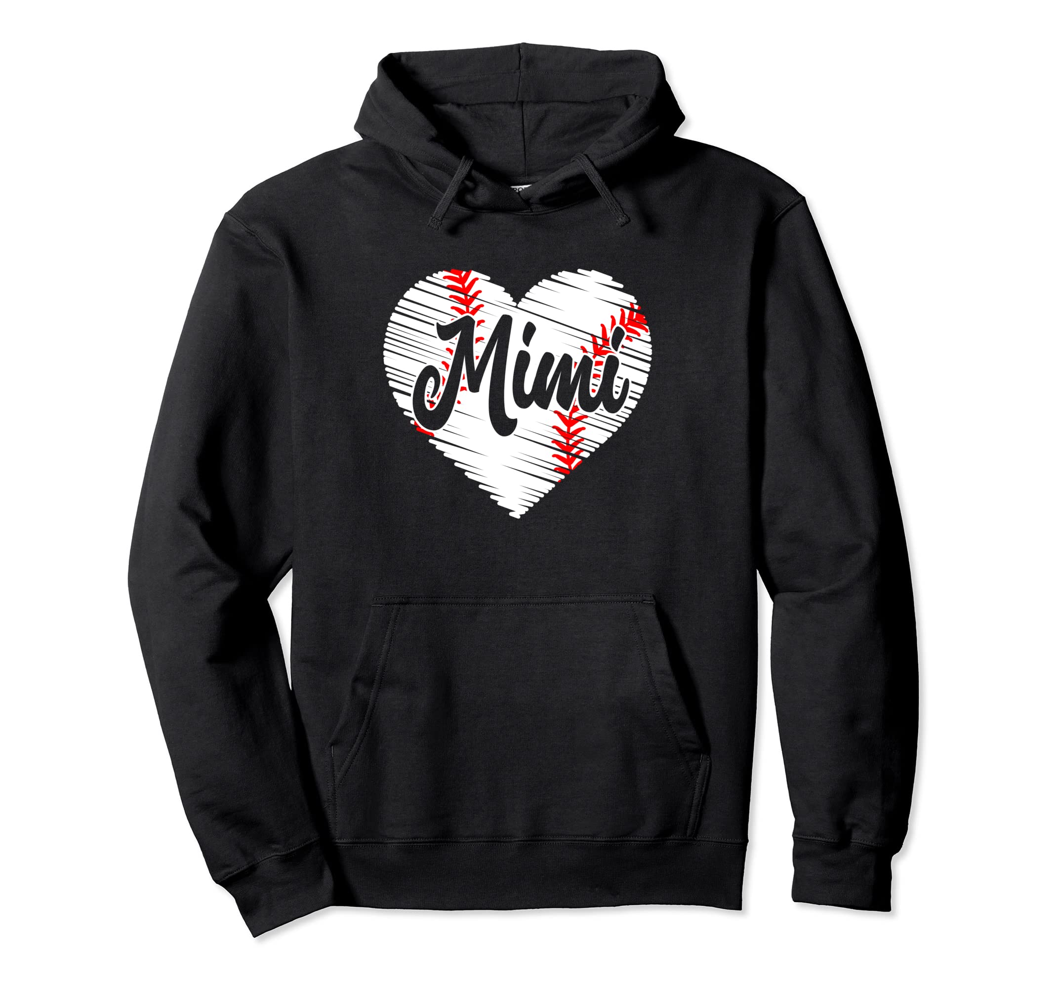 Baseball Mimi Heart Mothers Day Mom Hoodie - Custom Art Print for Adults - T-Shirt, Sweatshirt, Hoodie