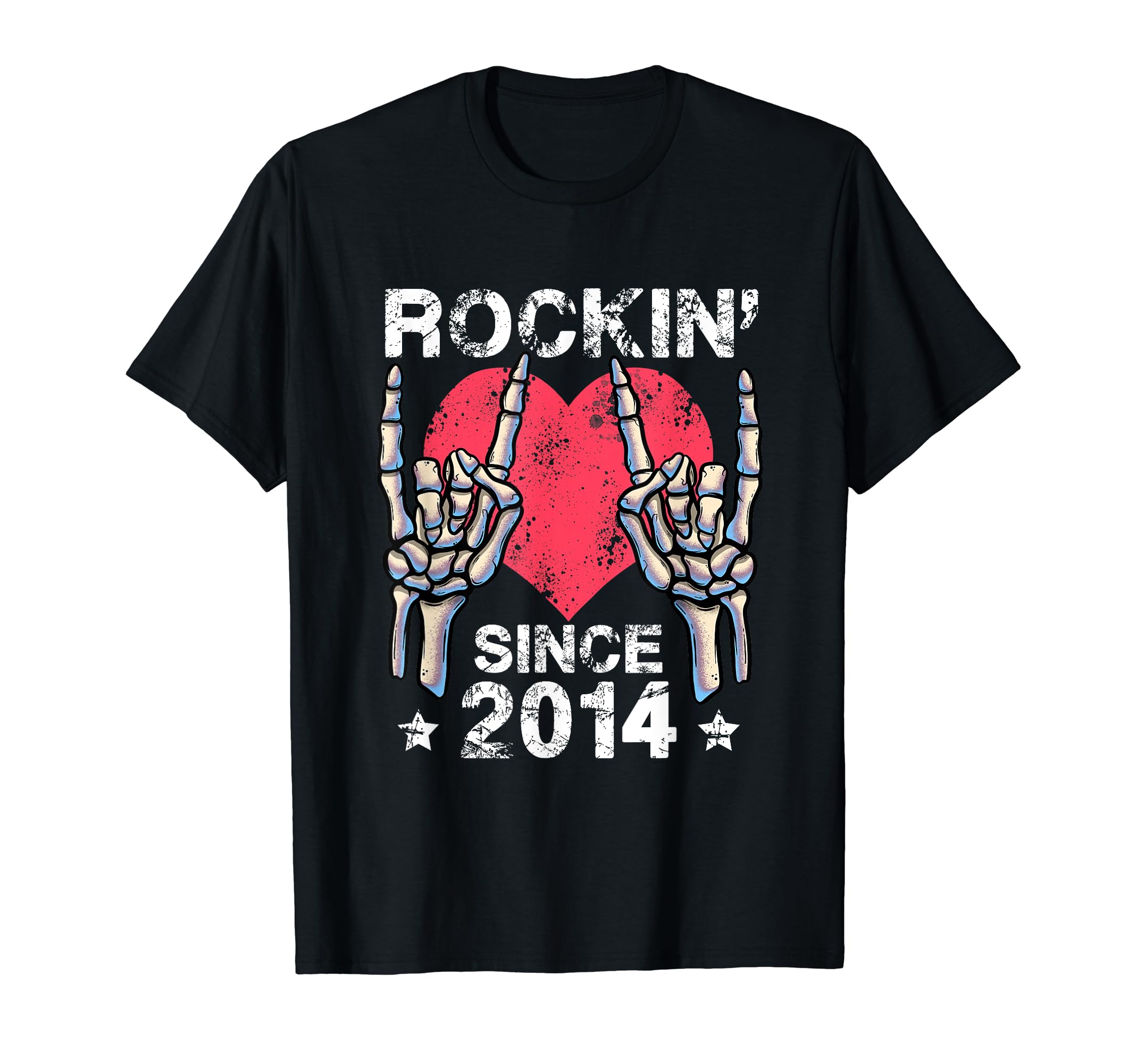 Rockin Since 2014 Rock Roll Birthday Rock T-Shirt - Graphic Print Unisex - T-Shirt, Sweatshirt, Hoodie