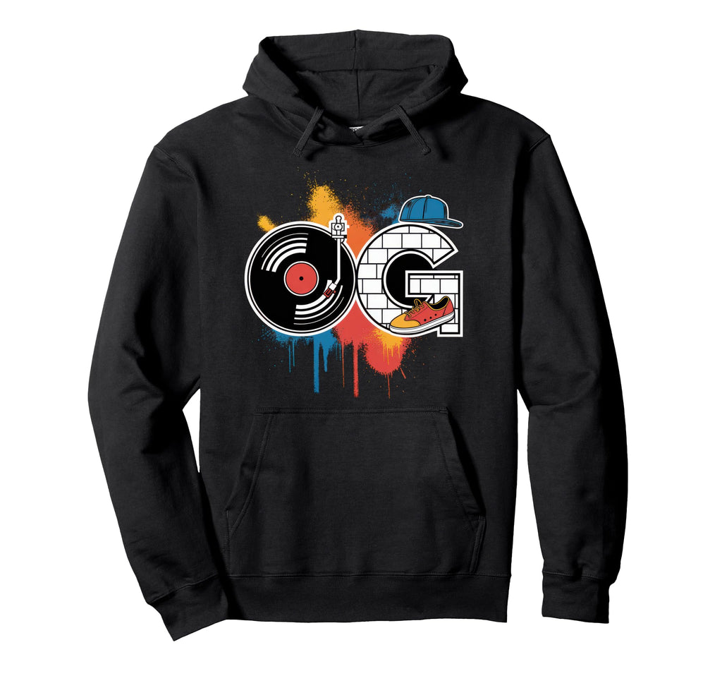 Old School Og Hip Hop Vinyl Cds Tapes 80S Hoodie - Graphic Print Men Women - T-Shirt, Sweatshirt, Hoodie