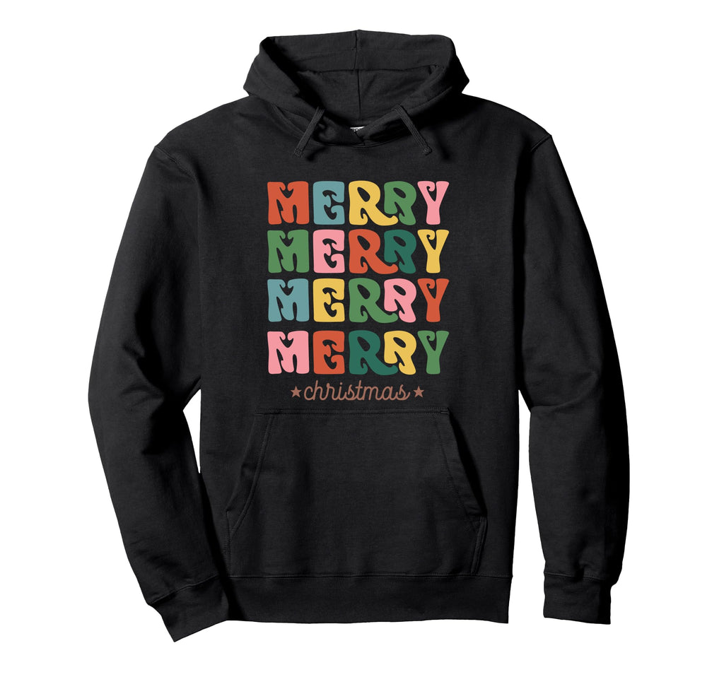 Boho Merry Colorful Aesthetic Holiday Hoodie - Novelty Apparel Unisex - T-Shirt, Sweatshirt, Hoodie