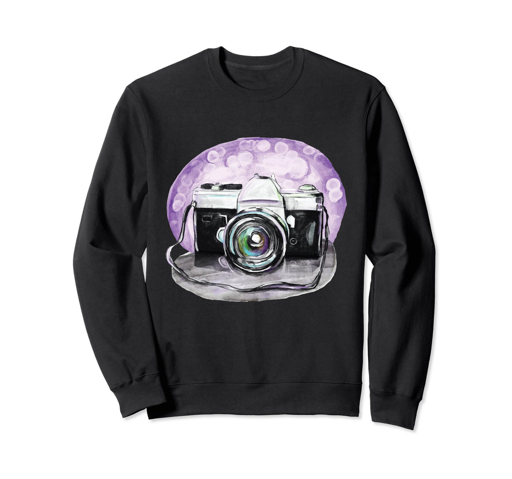 Camera Watercolor Photographers Sweatshirt - Novelty Apparel Men Women - T-Shirt, Sweatshirt, Hoodie