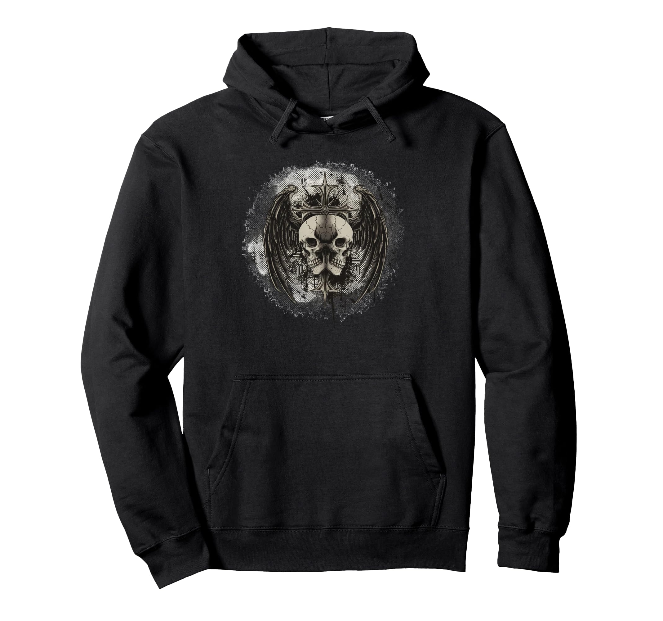Y2K Grunge Goth Aesthetic Skull Hoodie - Fun Novelty Design for Adults - T-Shirt, Sweatshirt, Hoodie