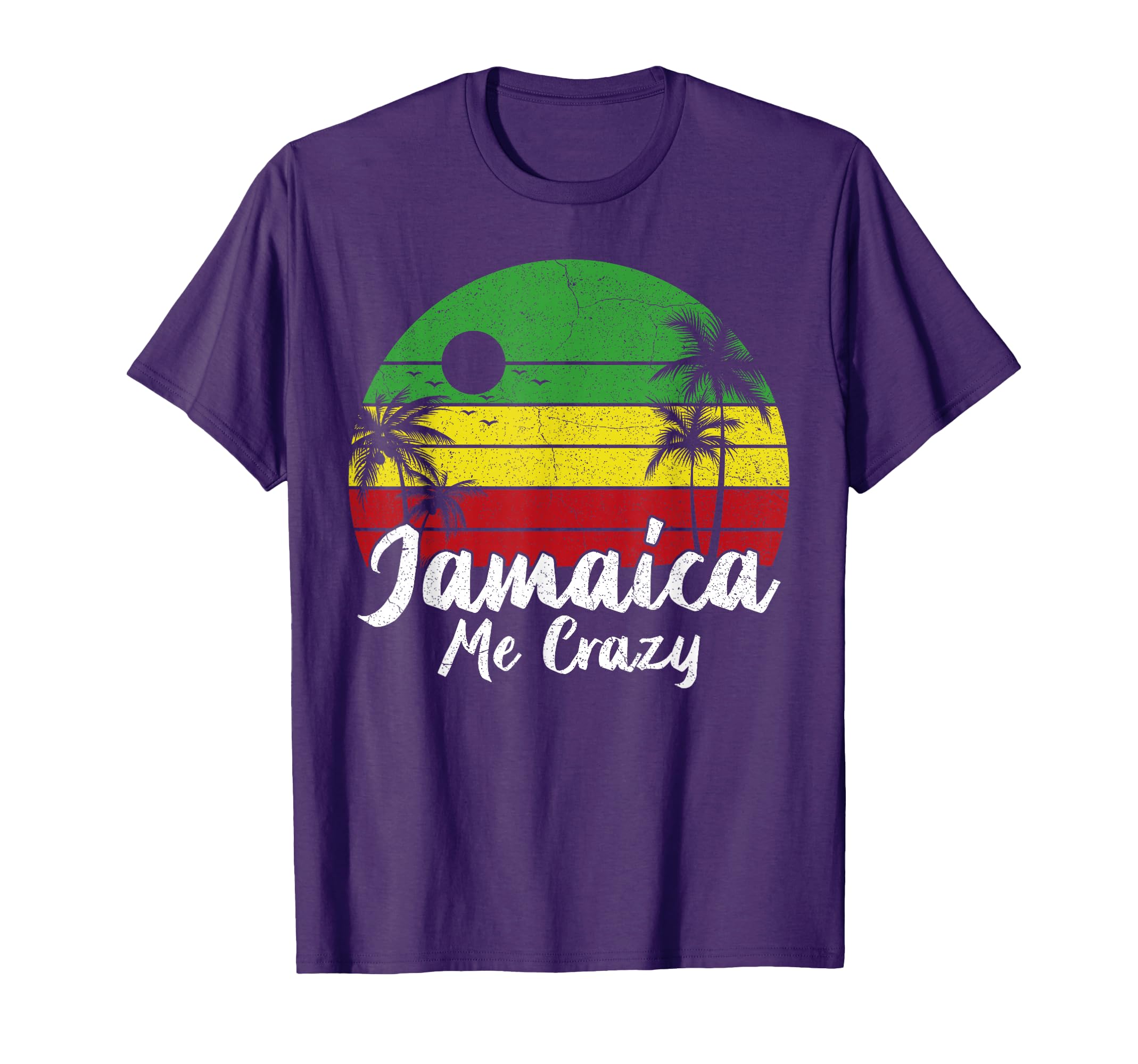 Palm Tree Sunset Jamaica Me Crazy T-Shirt - Fun Novelty Design for Adults - T-Shirt, Sweatshirt, Hoodie
