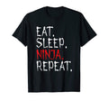 Distressed Eat Sleep Ninja Repeat T-Shirt - Novelty Apparel for Adults - T-Shirt, Sweatshirt, Hoodie