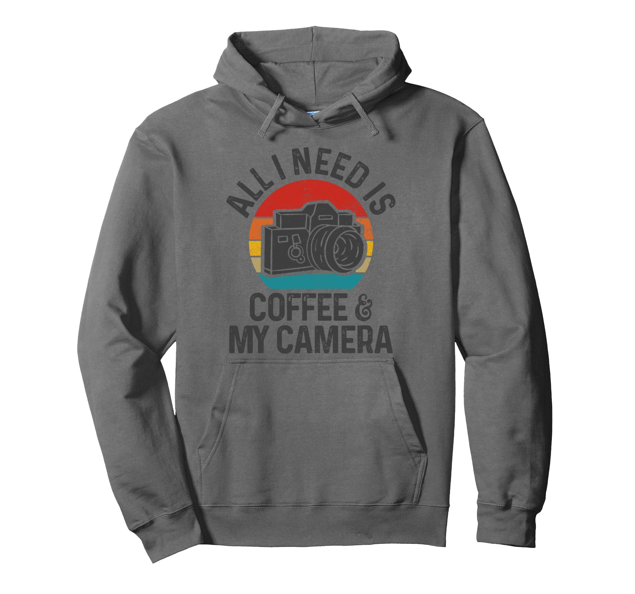 Photographer Gift Coffee Camera Funny Hoodie - Minimalist Print Unisex - T-Shirt, Sweatshirt, Hoodie