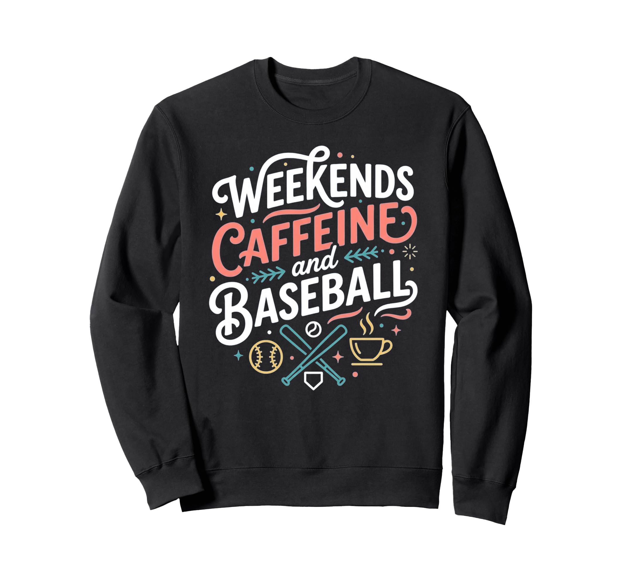 Funny Baseball Mom Weekends Sweatshirt - Minimalist Print for Adults - T-Shirt, Sweatshirt, Hoodie
