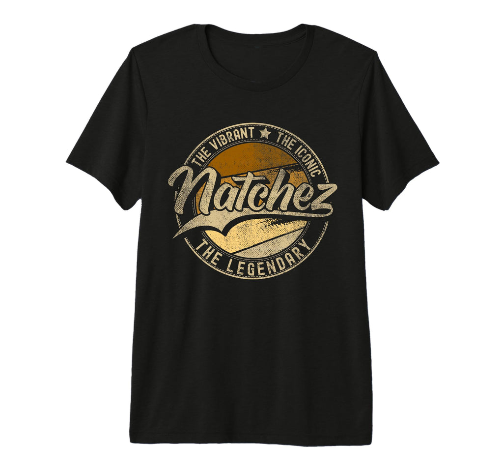Natchez Ms Mississippi Distressed Tri T-Shirt - Graphic Print for Adults - T-Shirt, Sweatshirt, Hoodie