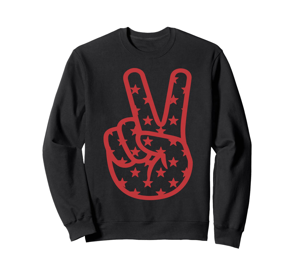 Peace Fingers Hippie Love Sign Peace Sweatshirt - Graphic Print Unisex - T-Shirt, Sweatshirt, Hoodie