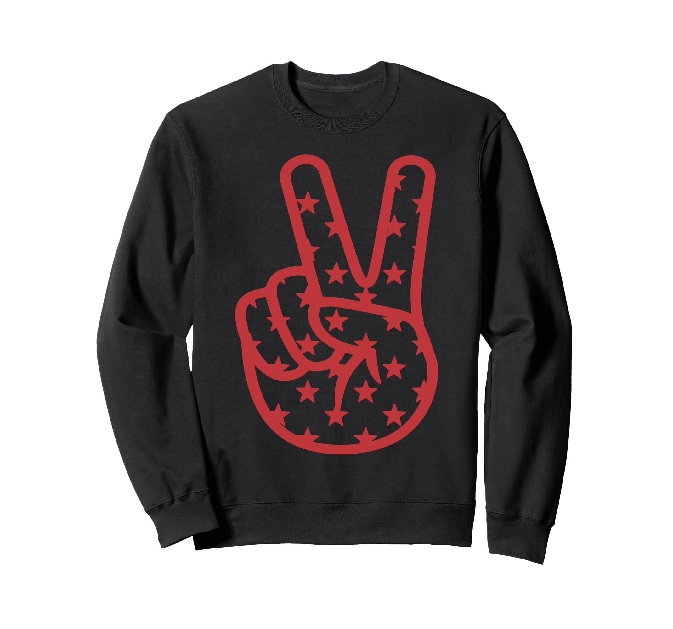 Peace Fingers Hippie Love Sign Peace Sweatshirt - Graphic Print Unisex - T-Shirt, Sweatshirt, Hoodie